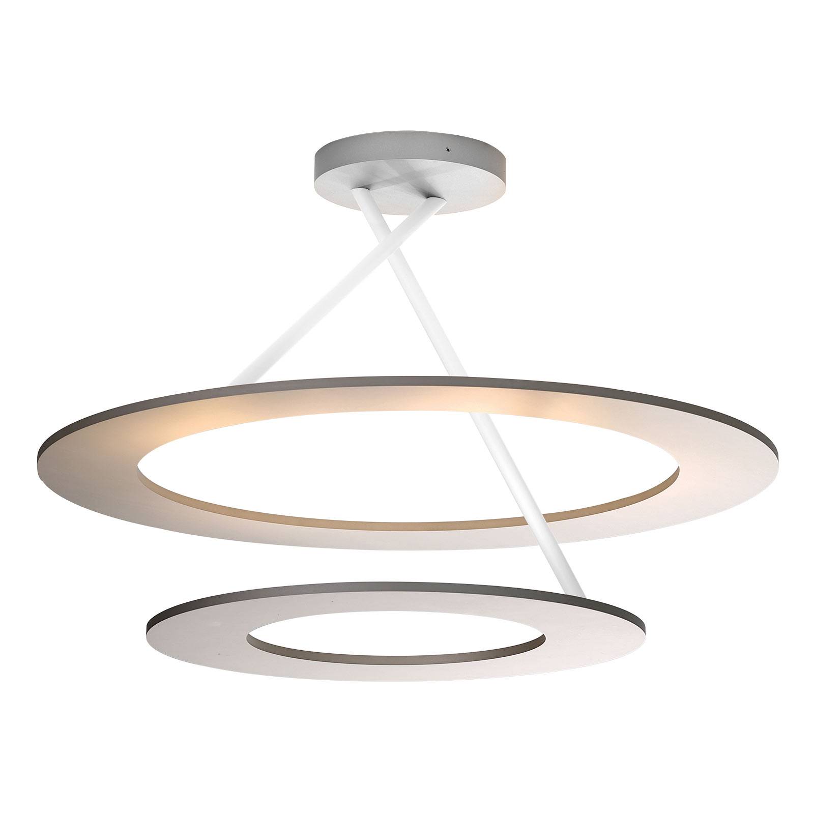 Bopp Stella LED-Deckenlampe 2 Ringe alu/weiß