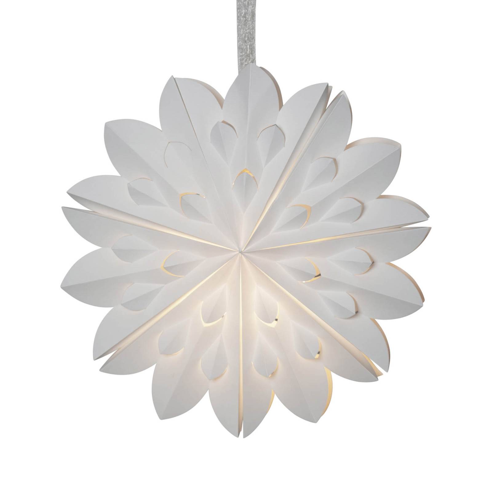 Dekostern Cliff, Papier, ohne Fassung weiß Ø 40cm