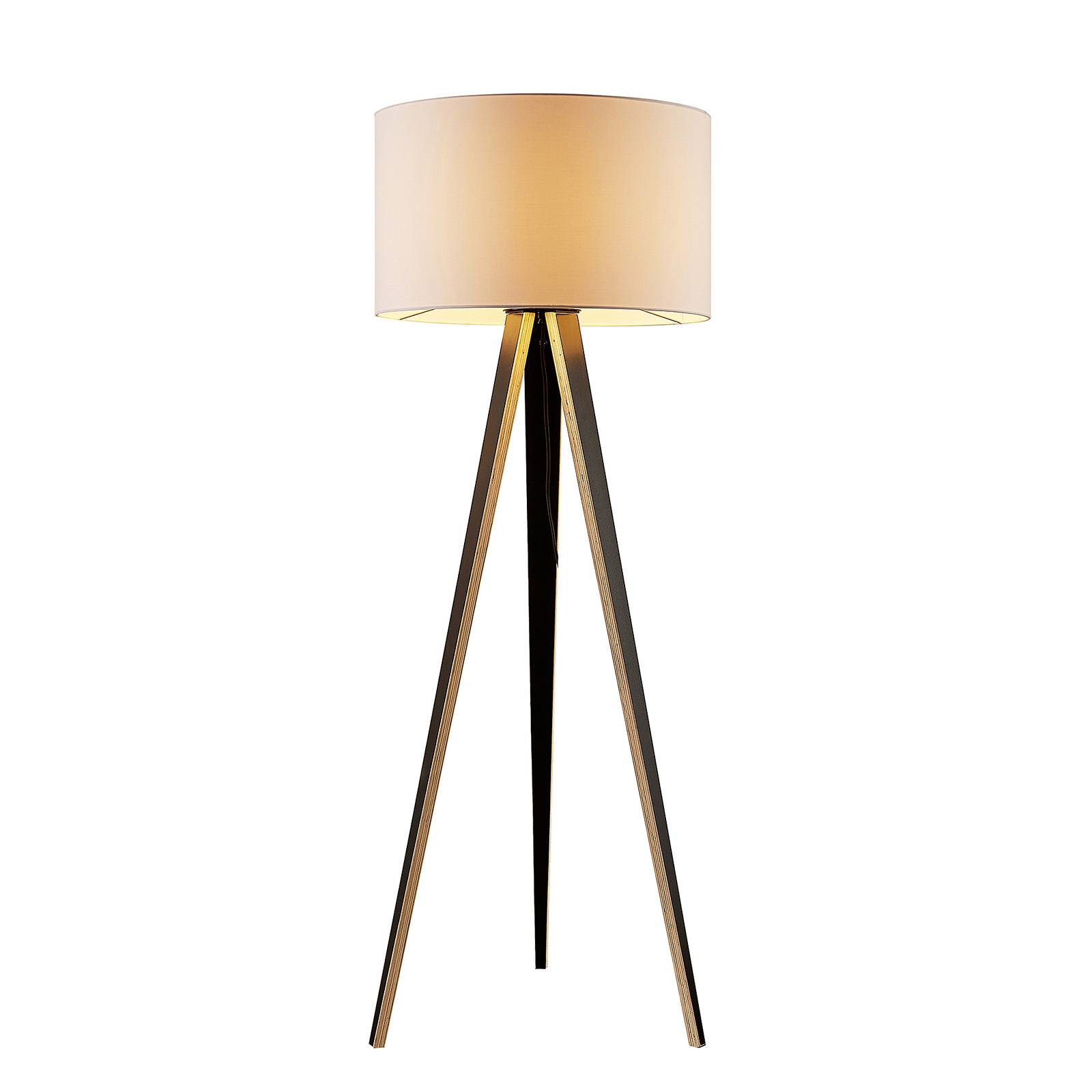 Lucande Bodhi Tripod-Stehleuchte, Zylinder, weiß