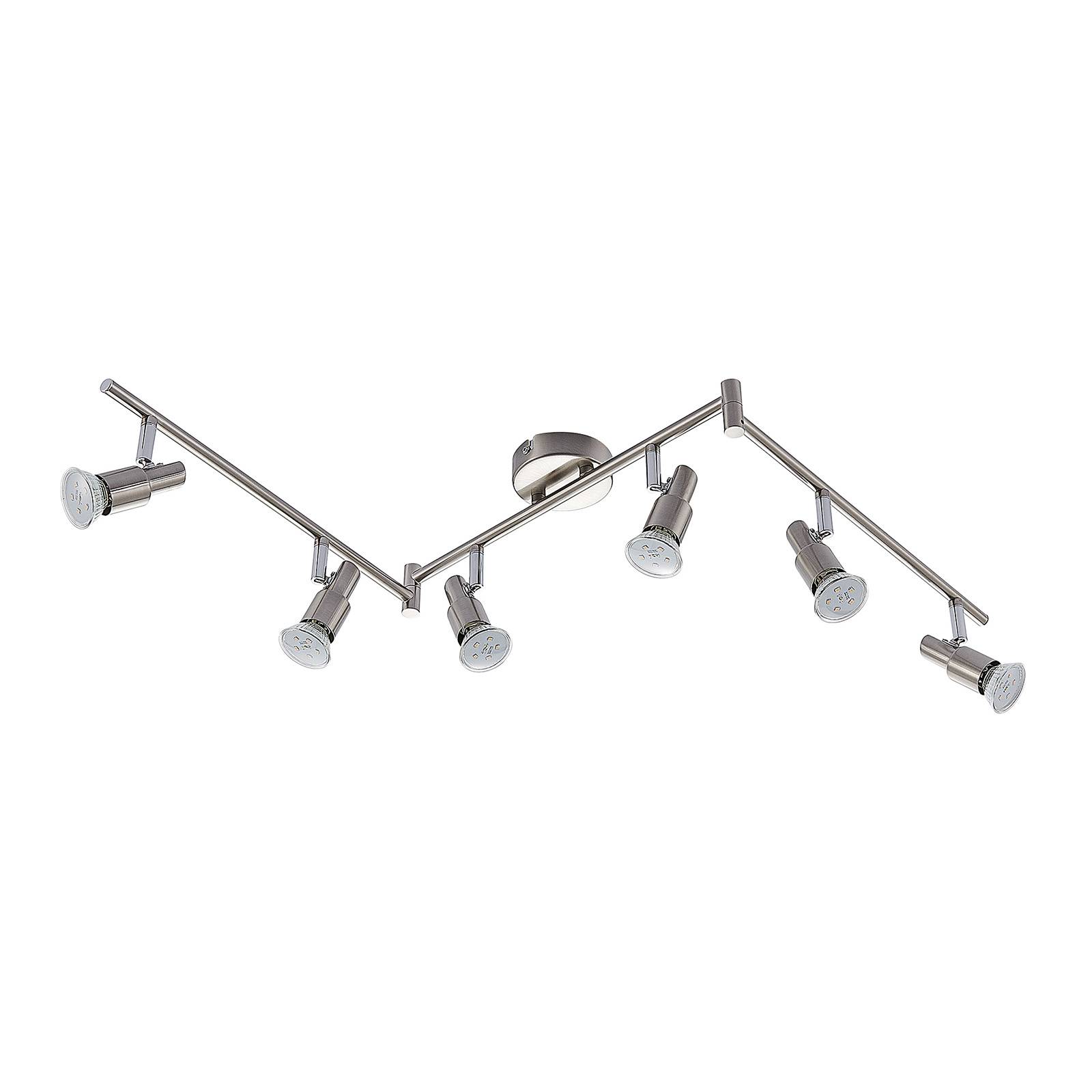 ELC Farida LED-Deckenlampe, nickel, 6-flammig