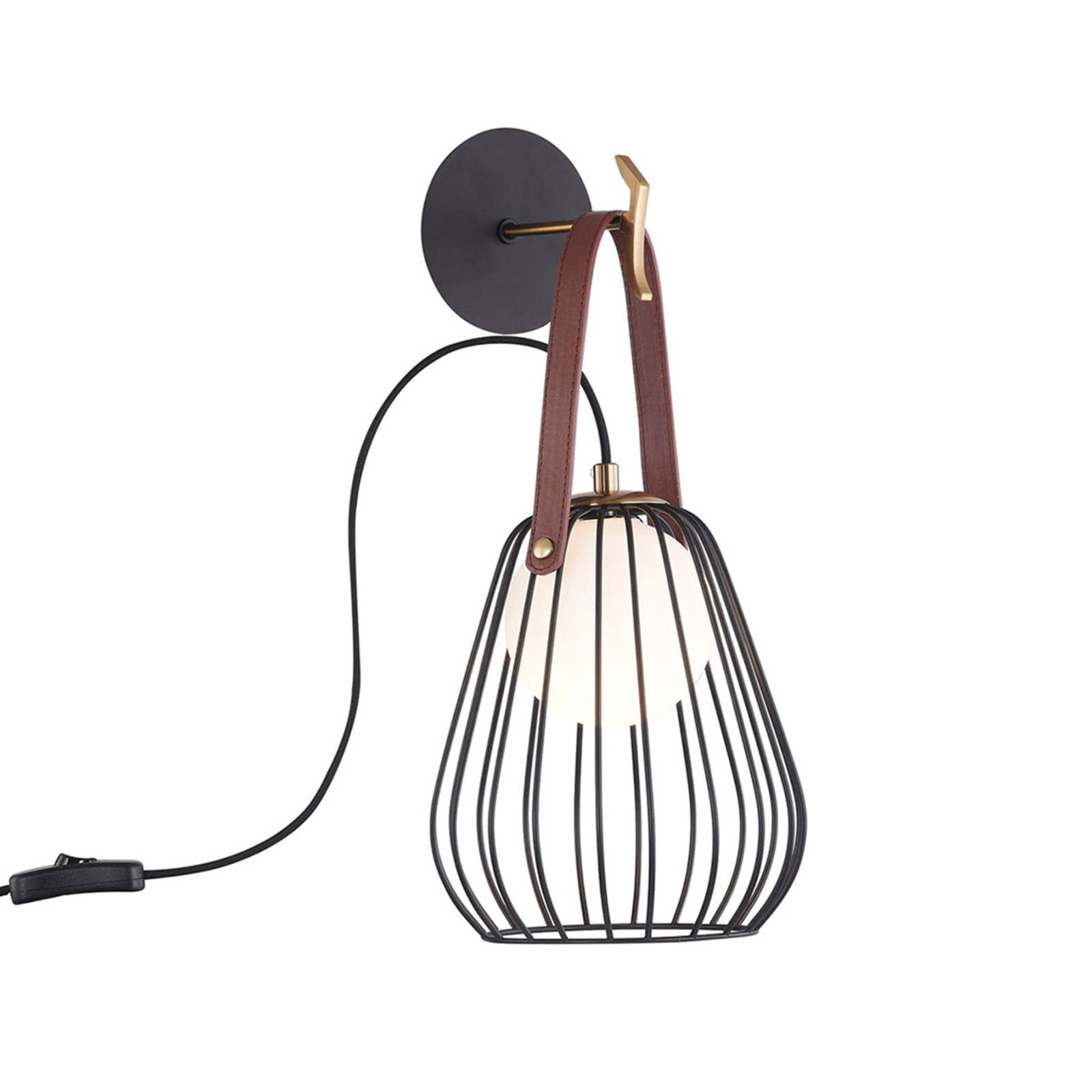 Indiana - Käfig-Wandleuchte schwarz