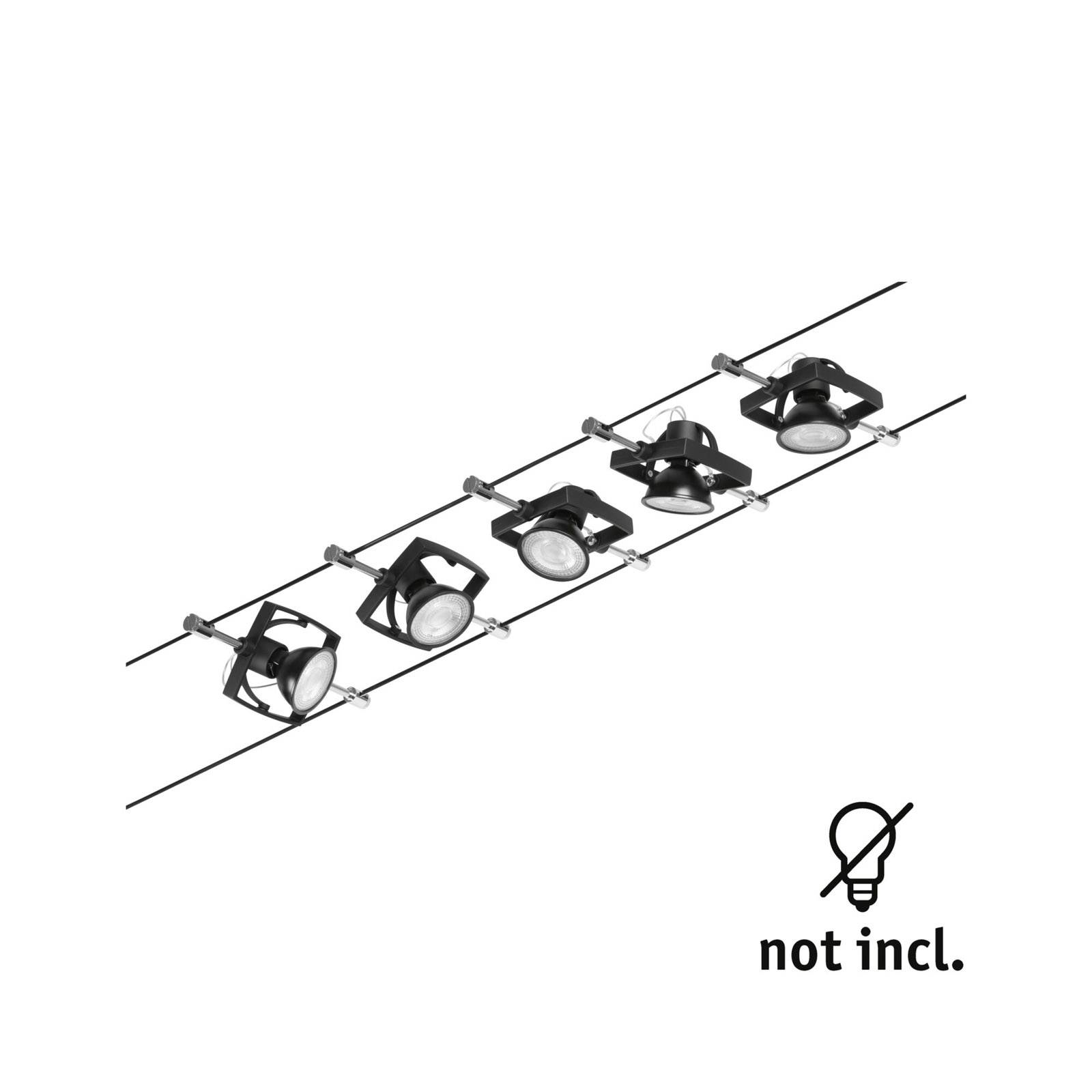 Paulmann Wire Mac II Seilsystem, 5-fl. 5 m schwarz