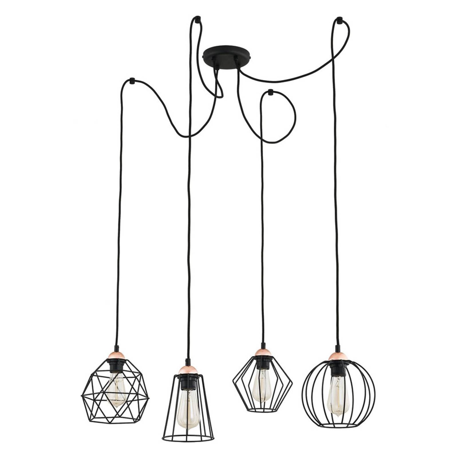 Hängeleuchte Galaxy mit vier Käfig-Schirmen