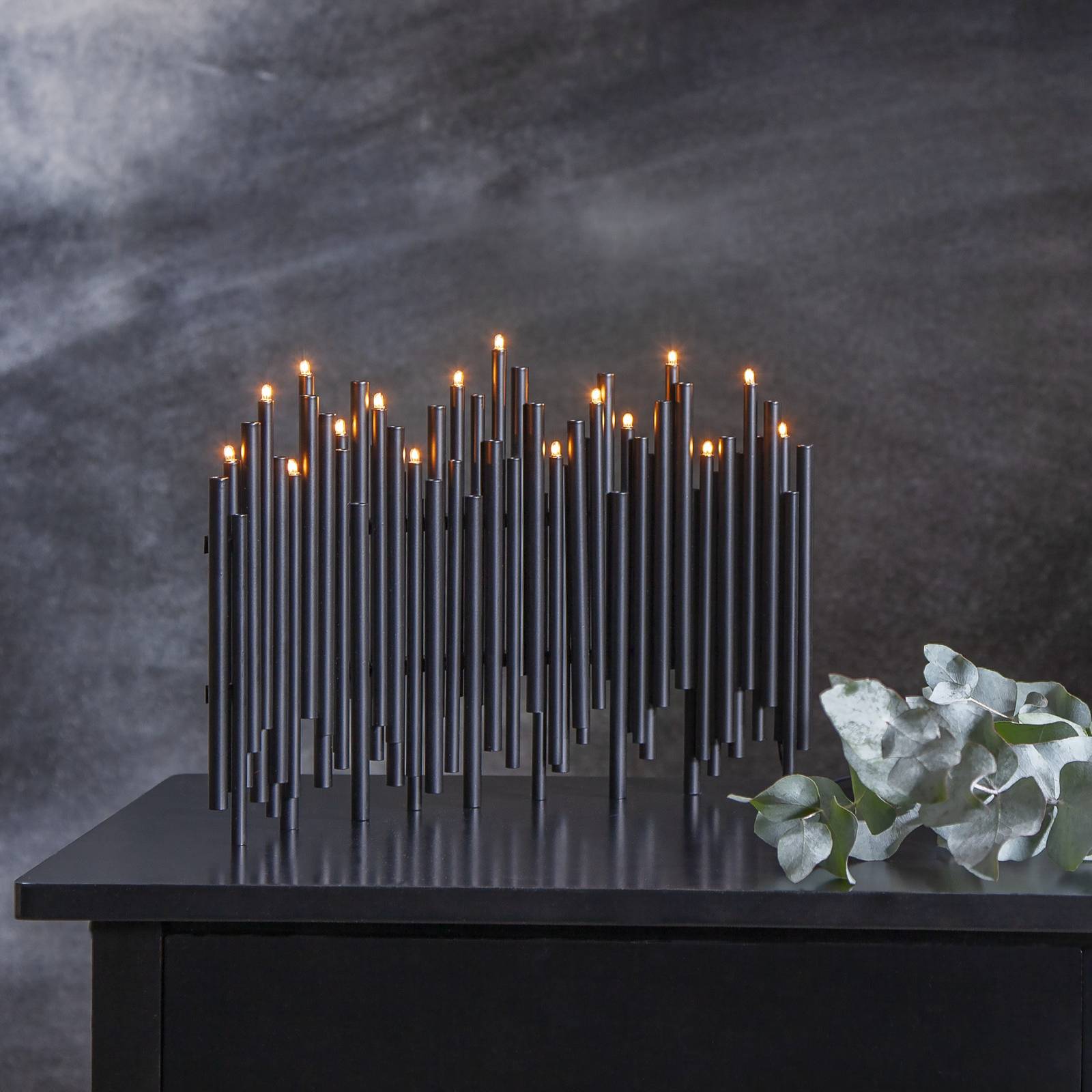 Kerzenleuchter Note, 16-flammig, schwarz