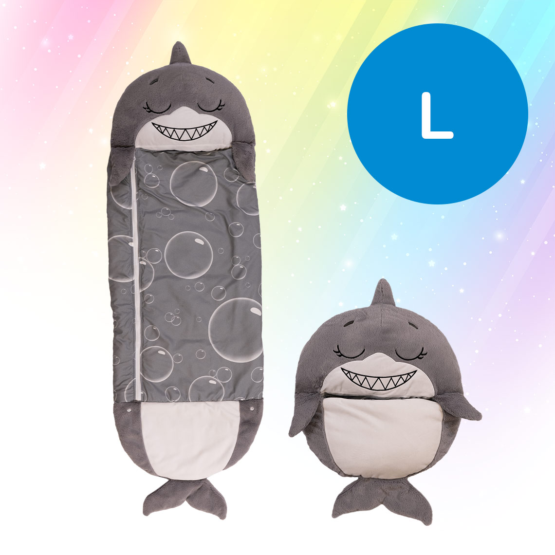 Happy Nappers Kinderschlafsack / Hai grau / Large