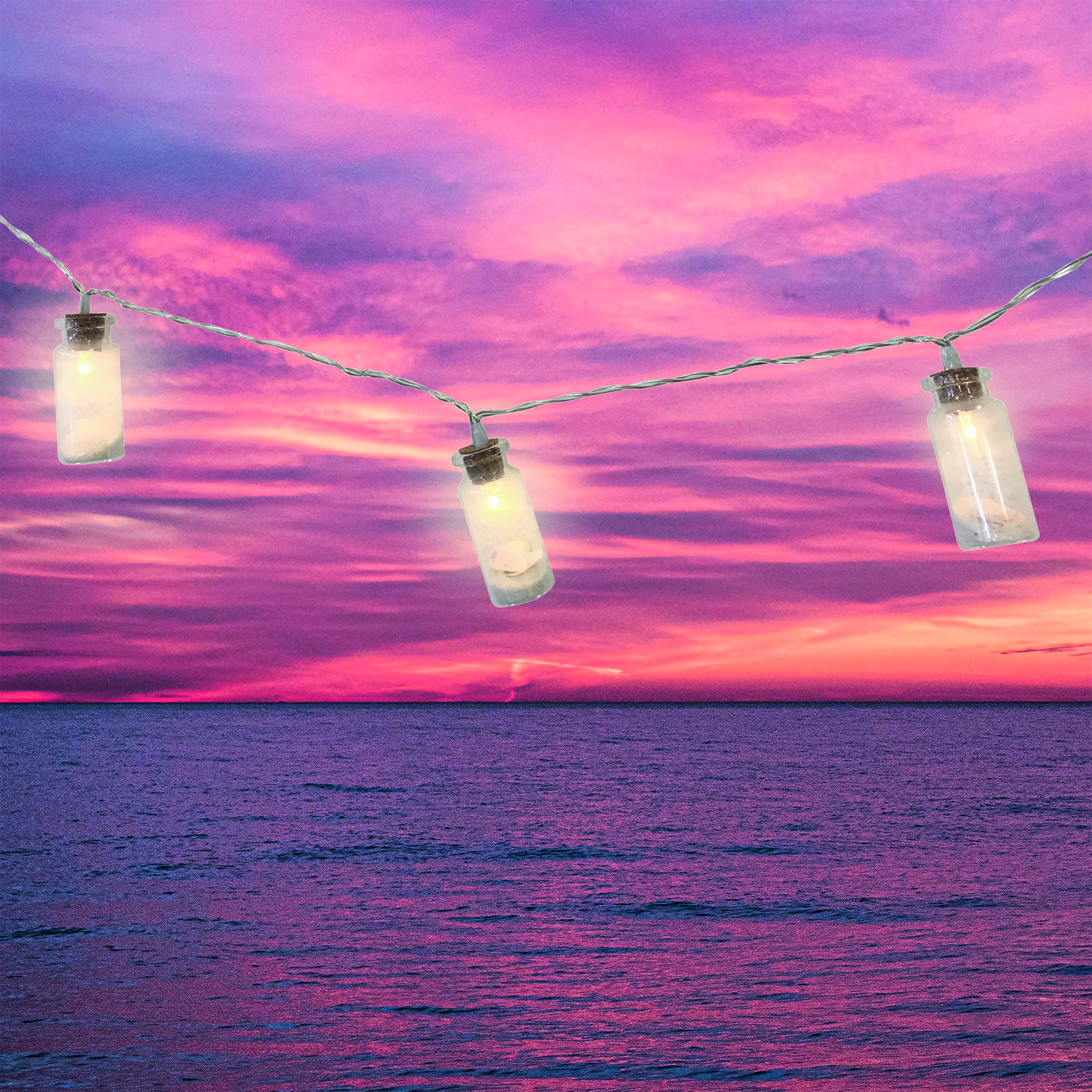 LED-Lichterkette, Flaschenpost