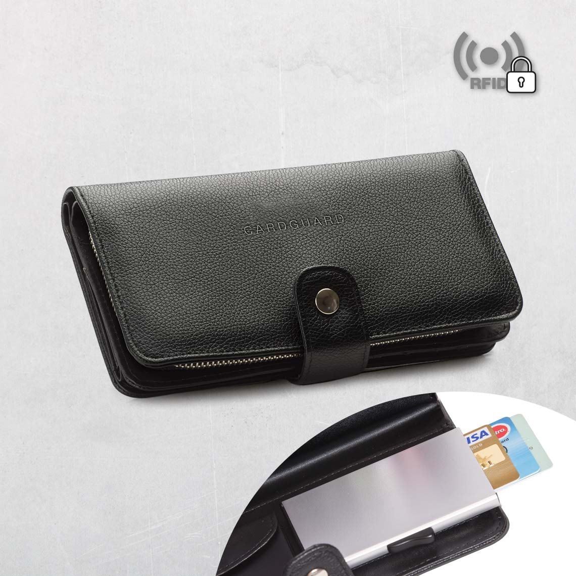 Card Guard Wallet / schwarz / für Frauen