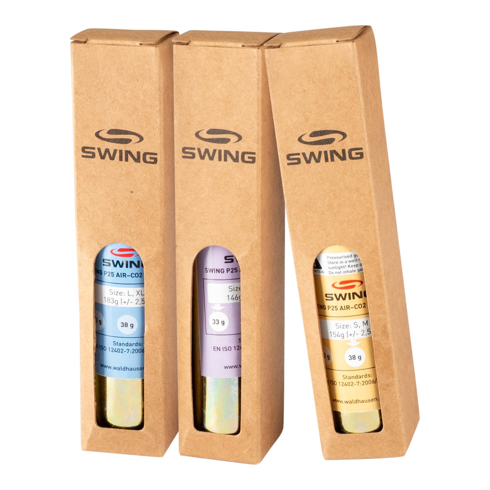 Ersatzkartusche CO2 für Swing P25 AIR - Silber - Grösse: 38g / S+M