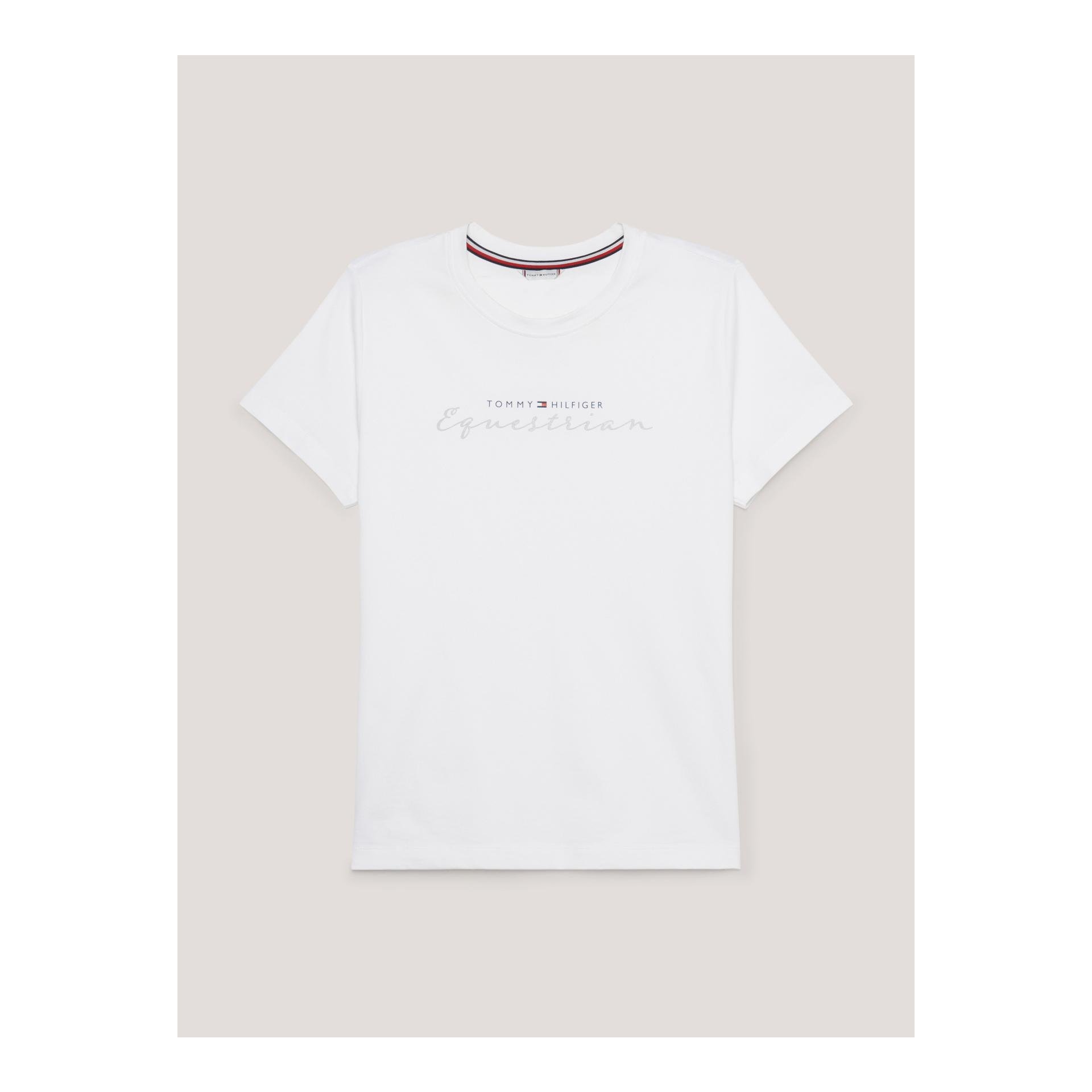 Tommy Hilfiger Equestrian T-Shirt Brooklyn Damen - Optic White - Grösse Bekleidung Damen: L, Farbe: Optic White