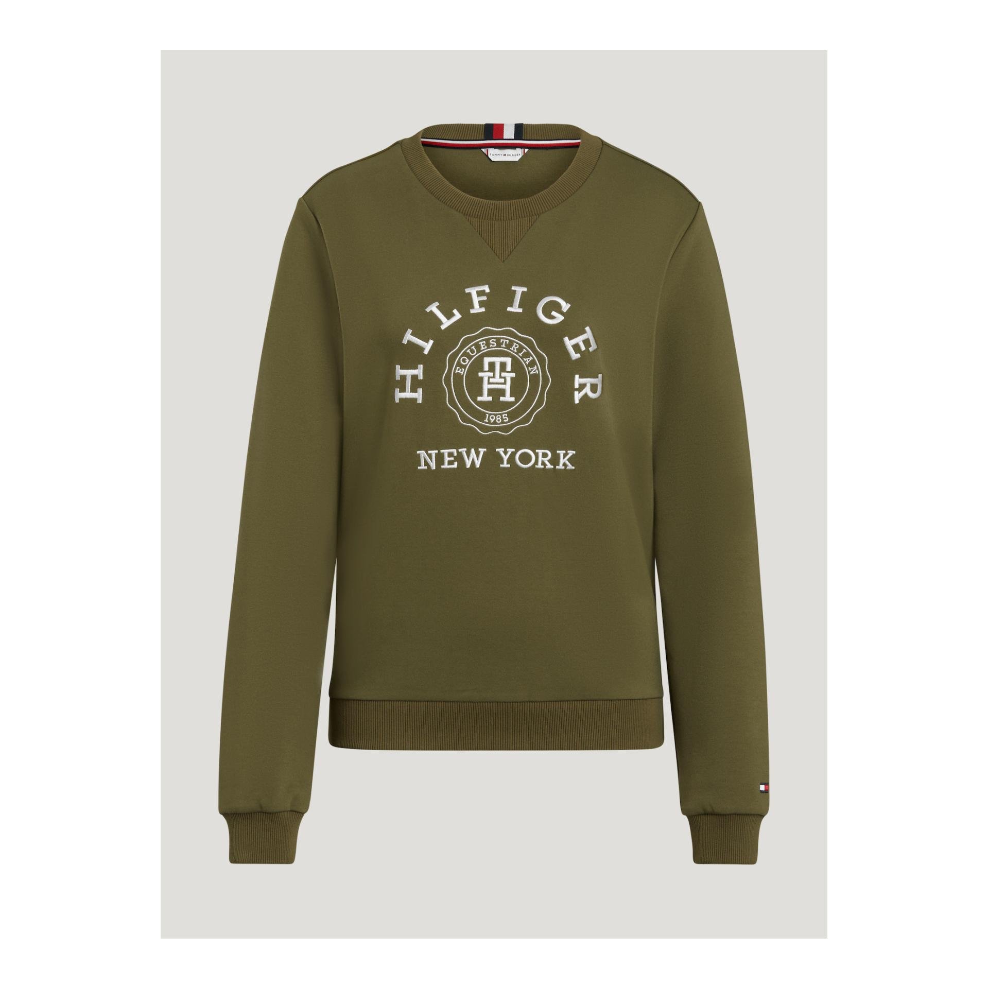 Tommy Hilfiger Equestrian Sweatshirt Evans Damen - Utility Olive - Grösse Bekleidung Damen: L, Farbe: Utility Olive
