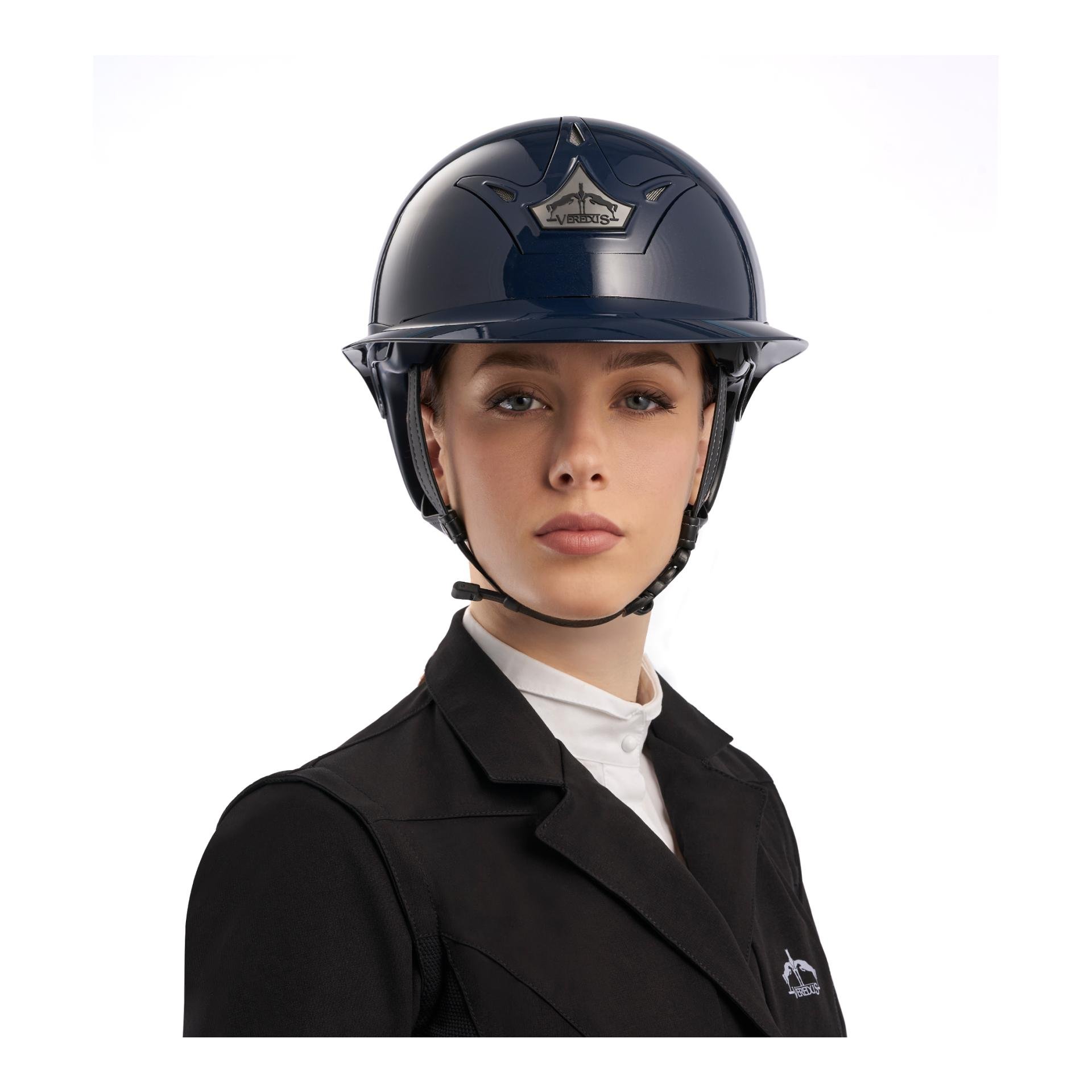 Veredus Reithelm Vita Wide Visor Glossy - Blue Glossy - Farbe: Blue Glossy, Grösse Reithelm: 51 / M