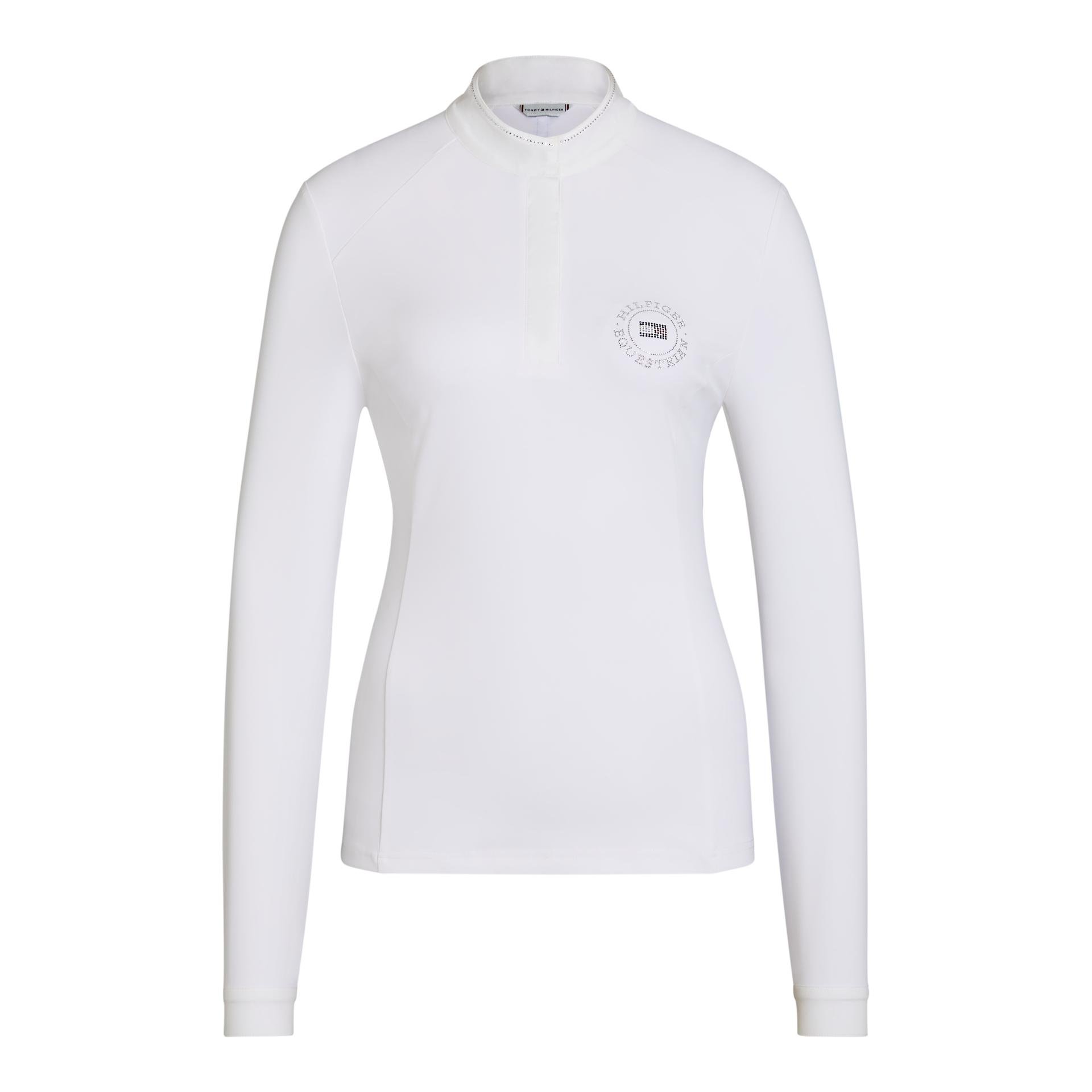 Tommy Hilfiger Equestrian Turniershirt Taylor Langarm Strass Damen - Weiss - Farbe: Weiss, Grösse: XS