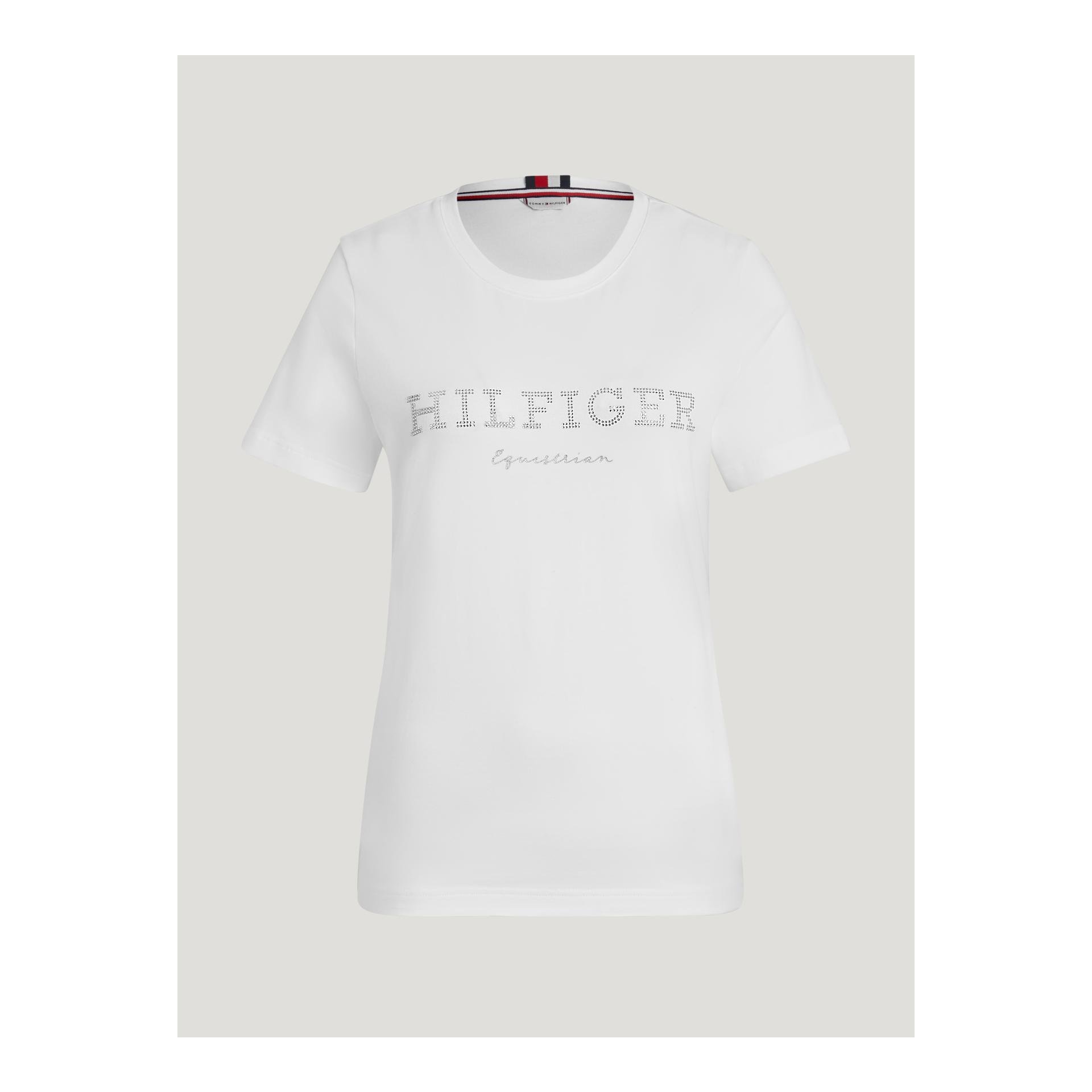 Tommy Hilfiger Equestrian T-Shirt Belmont Damen - Optic White - Farbe: Optic White, Grösse Bekleidung Damen: L