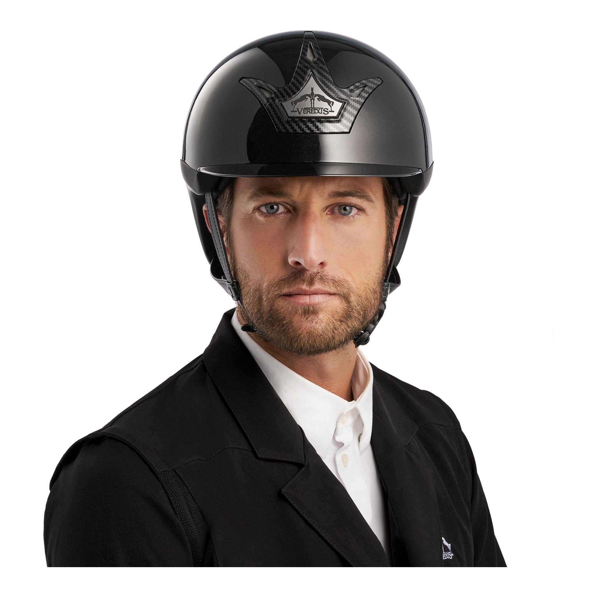 Veredus Reithelm Vita CARBON Gel Standard visor Glossy - Black Glossy - Grösse Reithelm: 52 / M