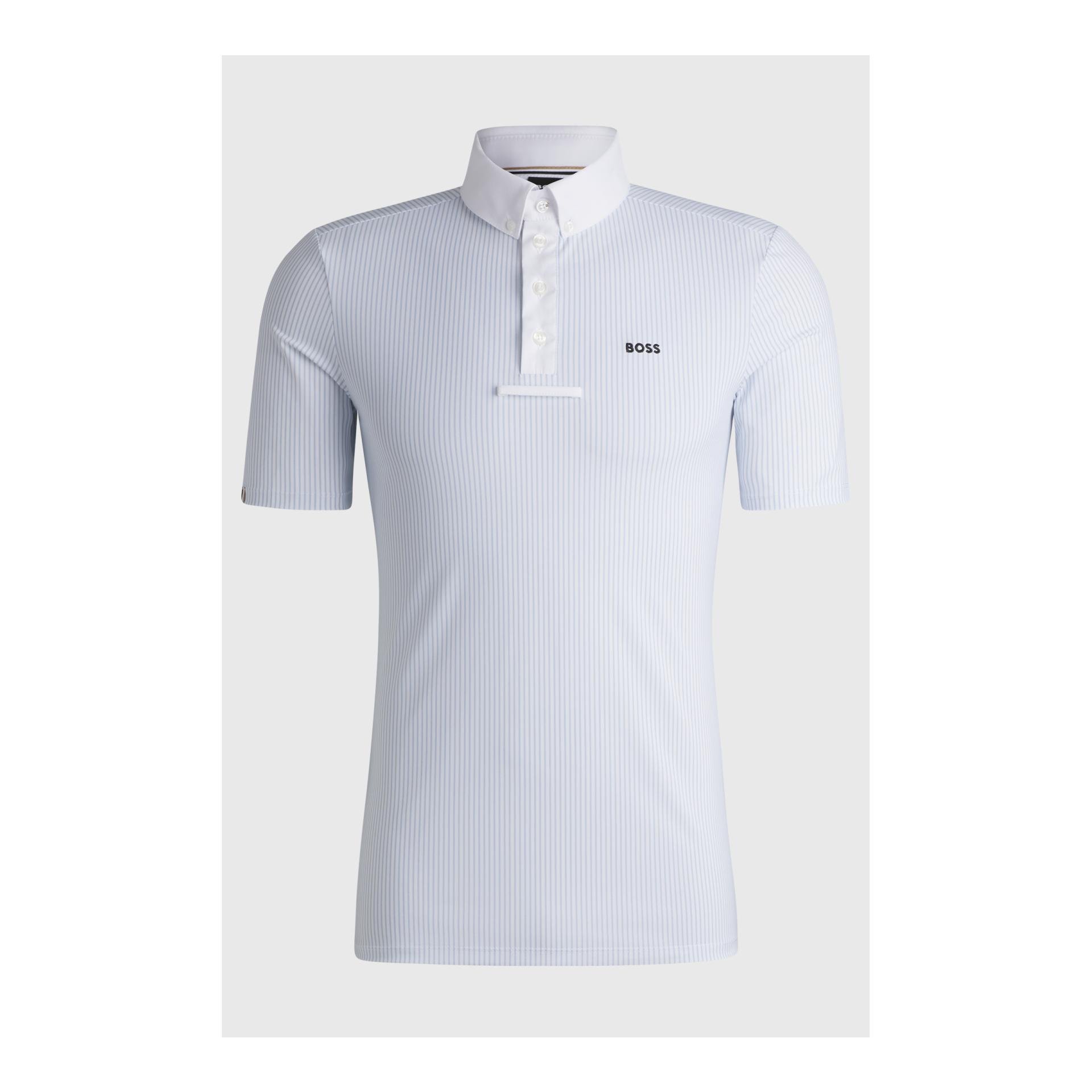 BOSS Equestrian Turniershirt Marty Herren - Pinstripes Niagara - Grösse Bekleidung Herren: M