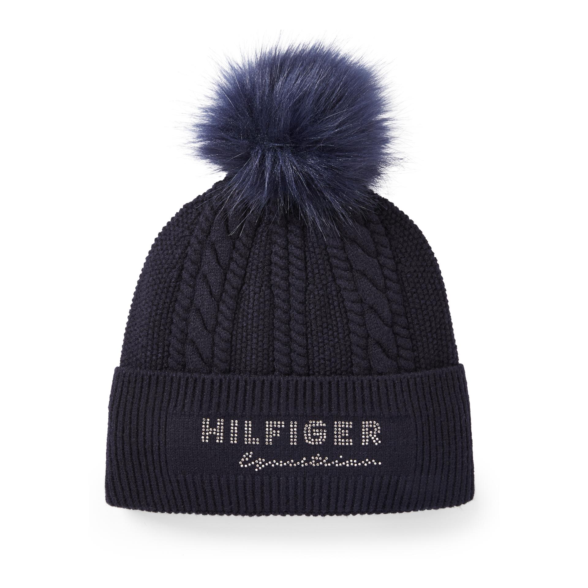 Tommy Hilfiger Equestrian Mütze Perry mit PomPom - Desert Sky - Grösse: OneSize, Farbe: Desert Sky