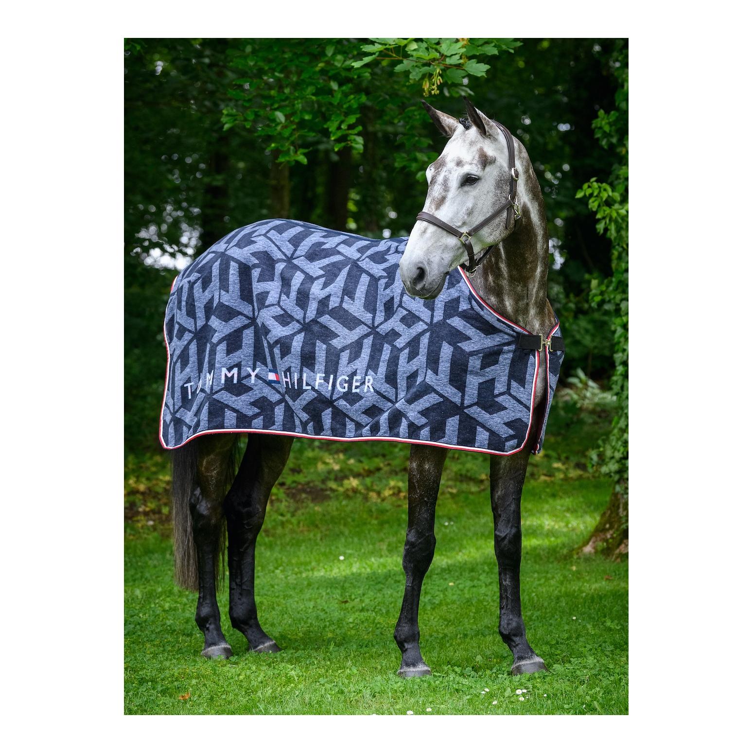 Tommy Hilfiger Equestrian TH Performance Abschwitzdecke Dralon Allover Monogram - Desert Sky - Grösse Pferdedecken: S