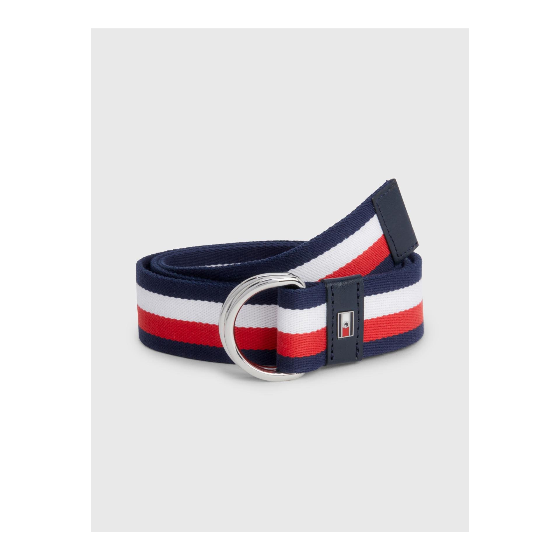 Tommy Hilfiger Equestrian Gewobener Gürtel TH Global Stripe - Desert Sky - Grösse: 80 cm