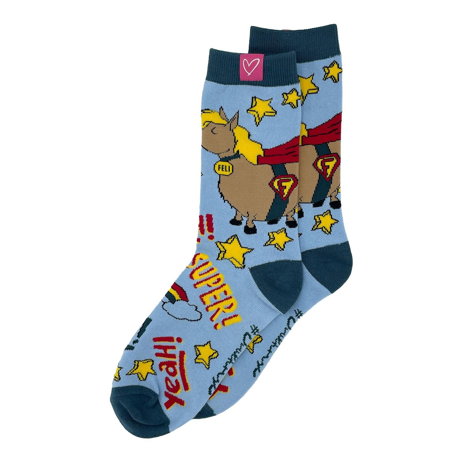 Soulhorse Socken Super-Felix - Hellblau - Grösse Socken: 35-38