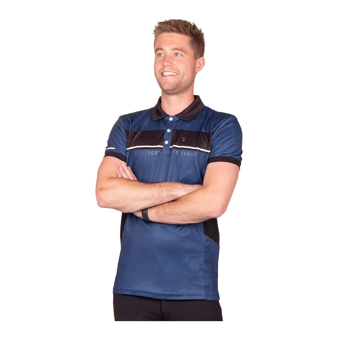 QHP Sportshirt Kai Herren - Schwarz/Blau - Grösse Bekleidung Herren: 48