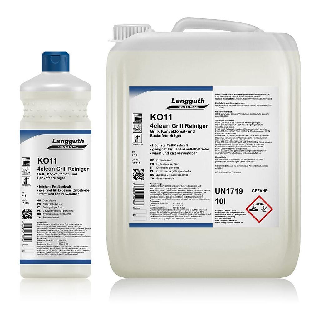 Langguth Grill Reiniger - Grill-, Konvektomat- und Backofenreiniger / 4clean KO11 - Transparent - Inhalt: 10 l Kanister