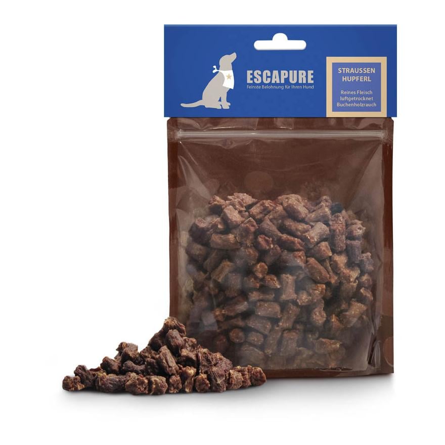 ESCAPURE Hupferl Hundesnacks mit Strauss - Natur - Grösse: 150 g