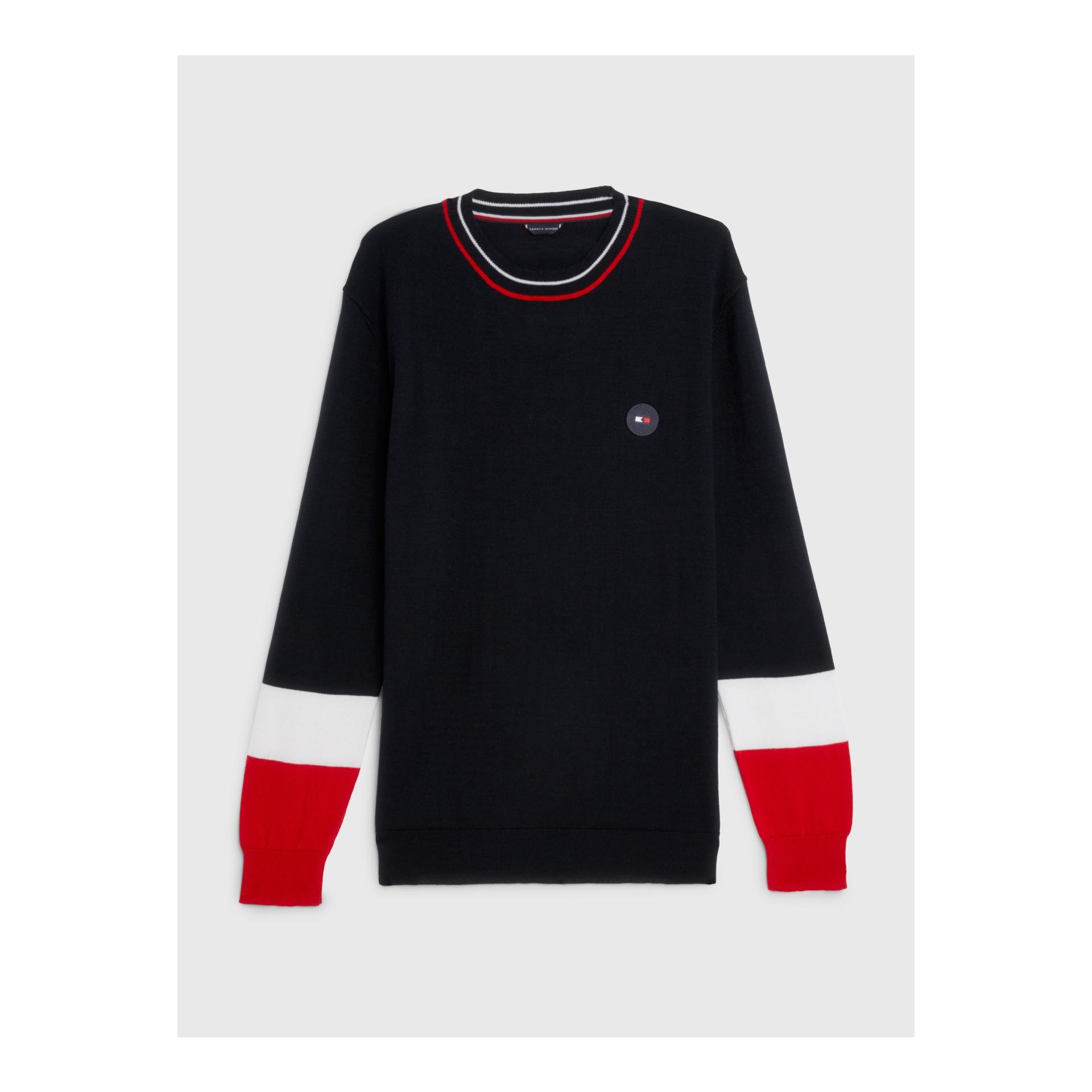 Tommy Hilfiger Equestrian Strickpullover Colorblock Herren - Desert Sky - Grösse: XL