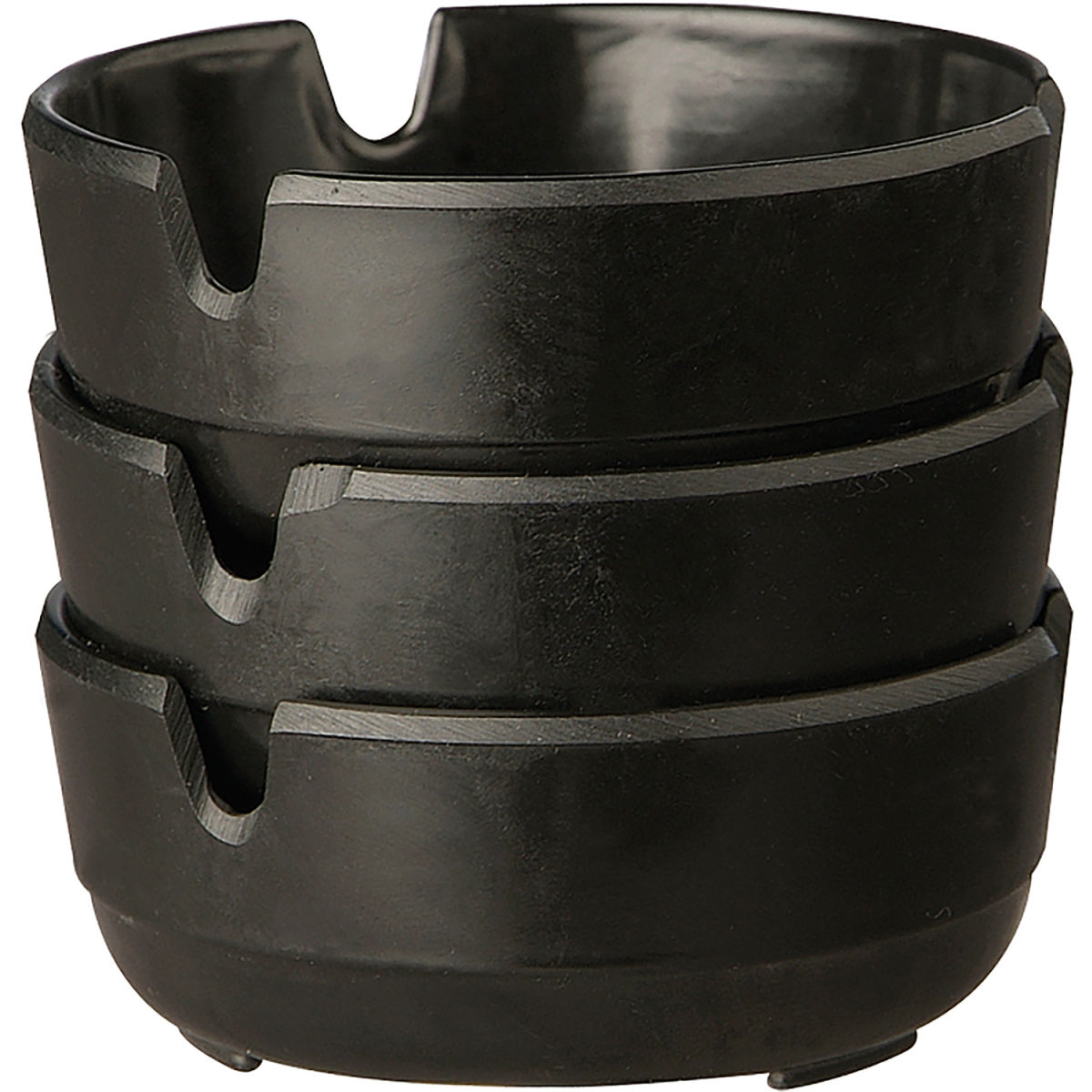 APS Aschenbecher Break; 7.8x8x3 cm (BxØxH); schwarz; rund; 3 Stück / Packung