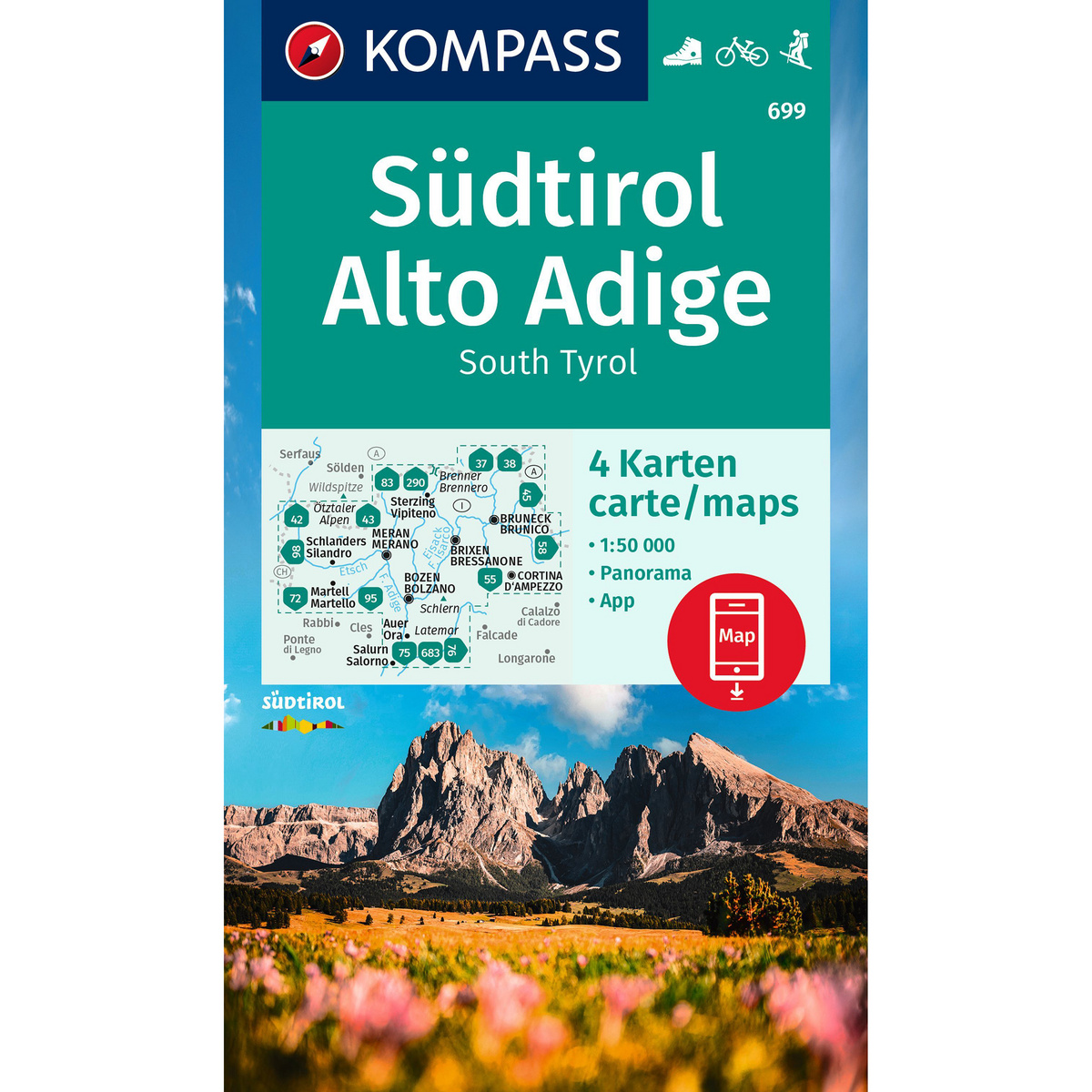 Kompass Verlag WK 699 Südtirol Alto Adige Karten-Set