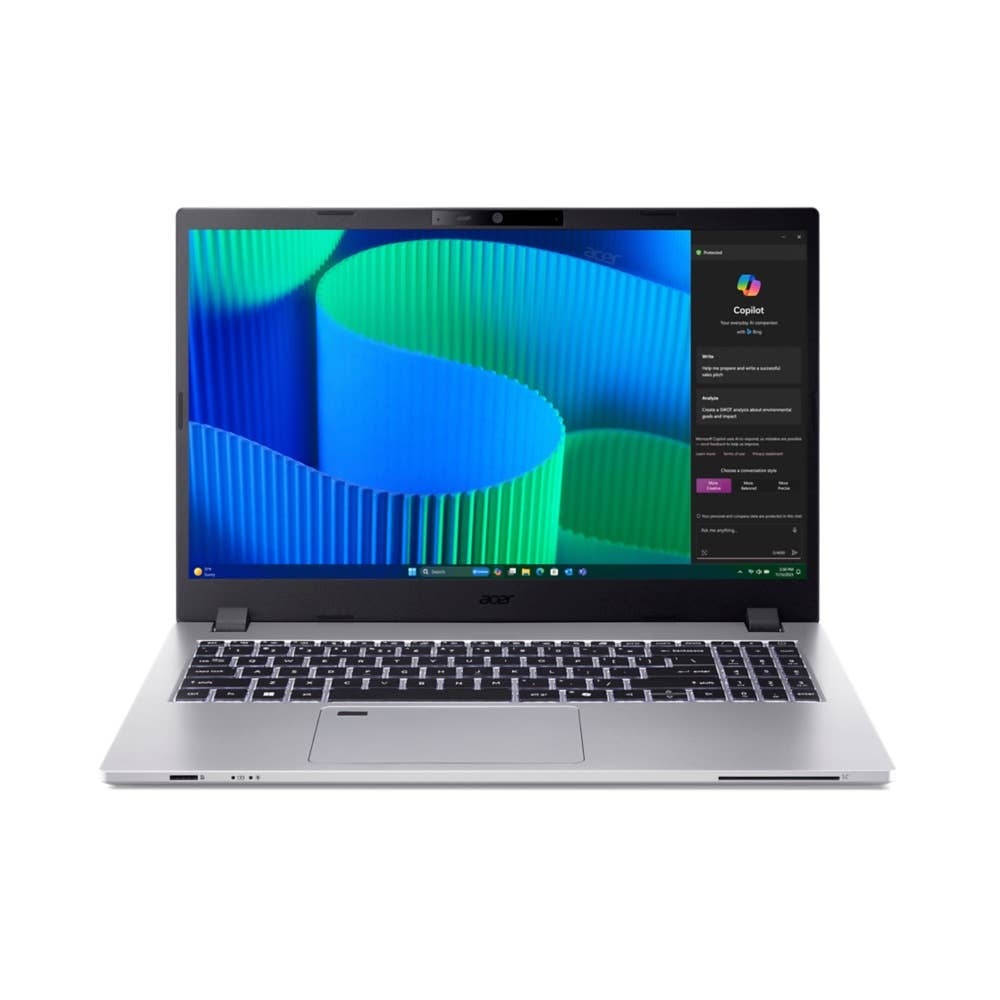 Acer TravelMate P2, TMP215-55-TCO Ultrabook/Laptop, Business Notebook, 15.6' Full HD, Intel Core 7 150U, 16GB RAM, 1TB SSD, Intel Graphics, Windows 11 Pro, Silber