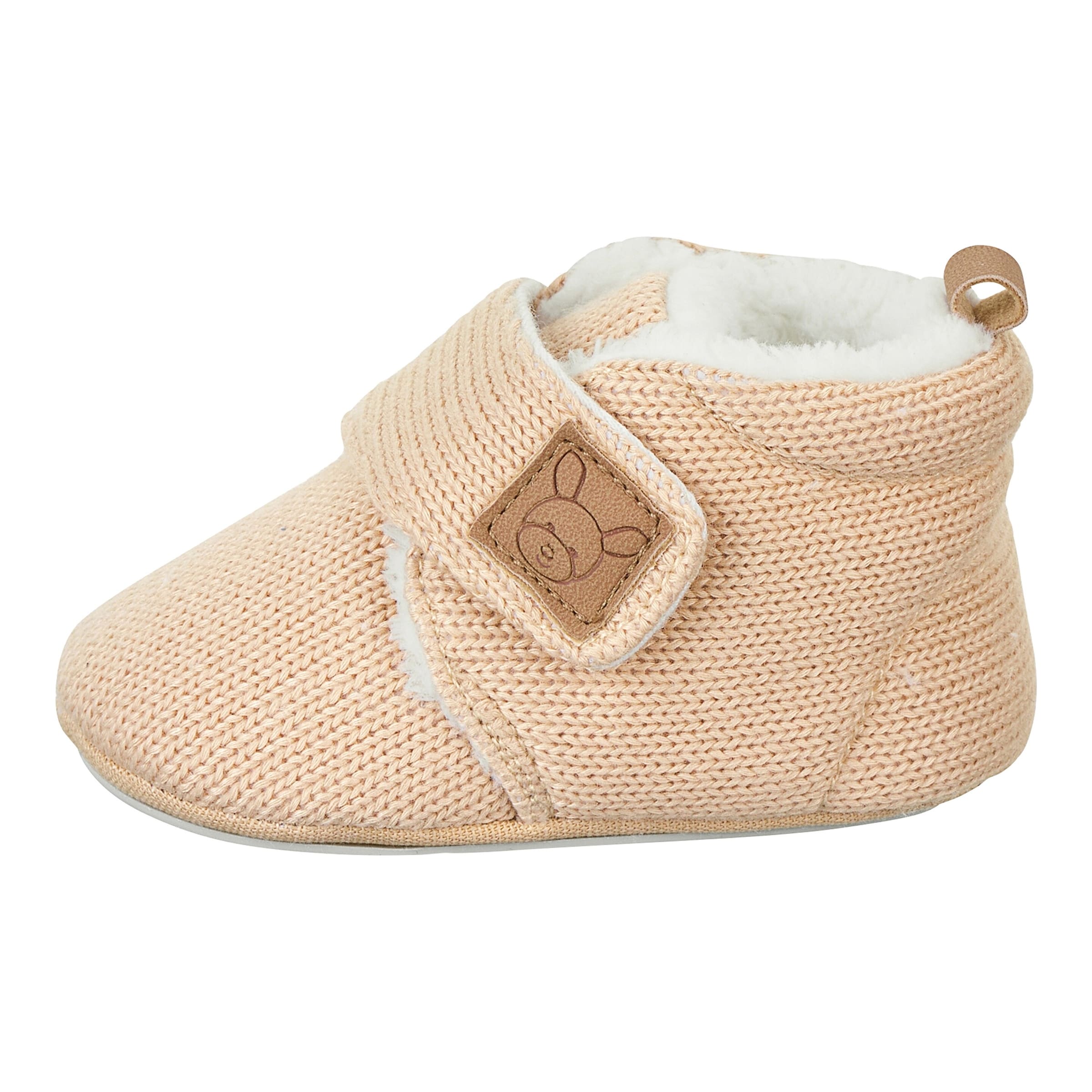 Strick-Krabbel- und Hausschuhe mit Klettverschluss