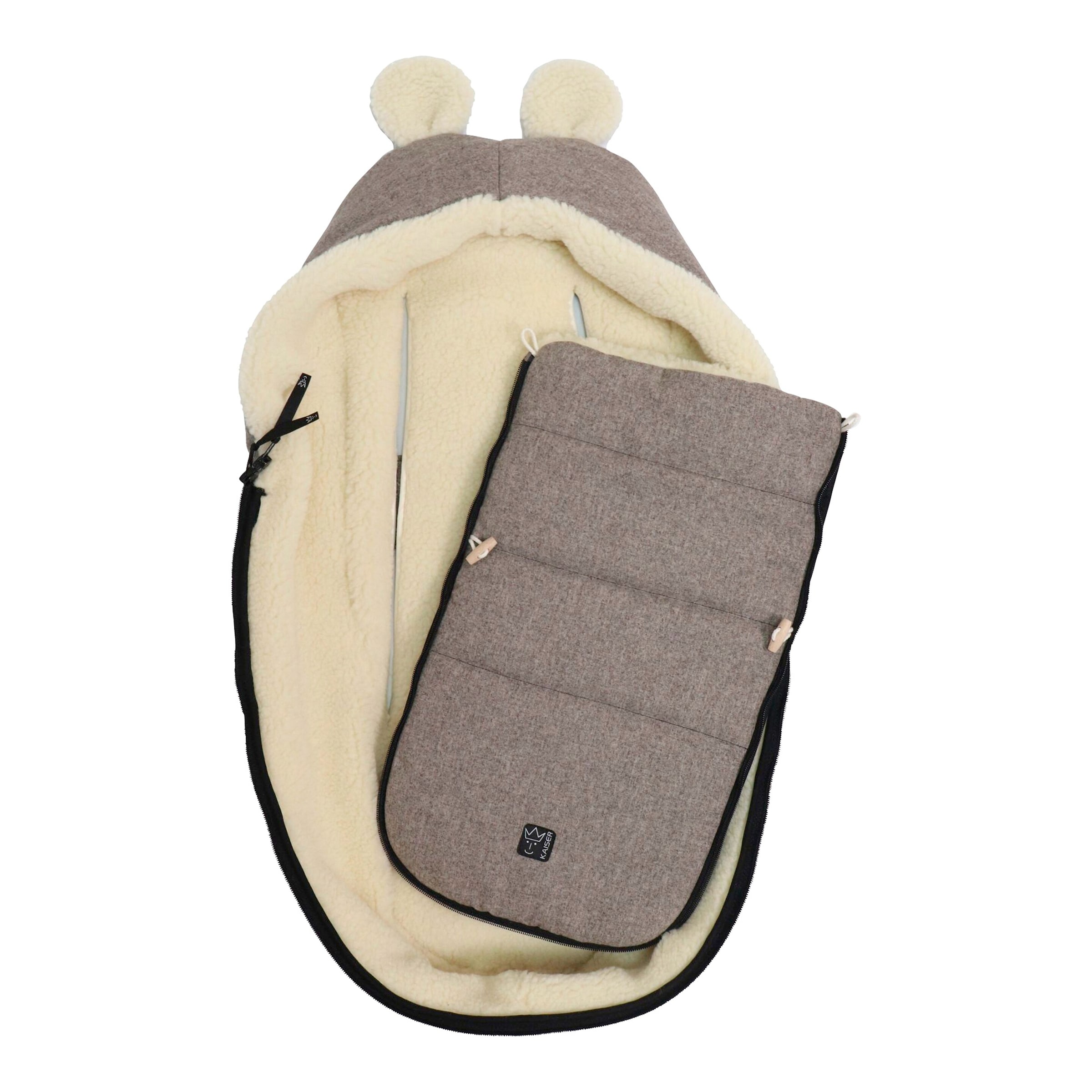 Winterfußsack HOODY MAUS WOOL für Babyschalen
