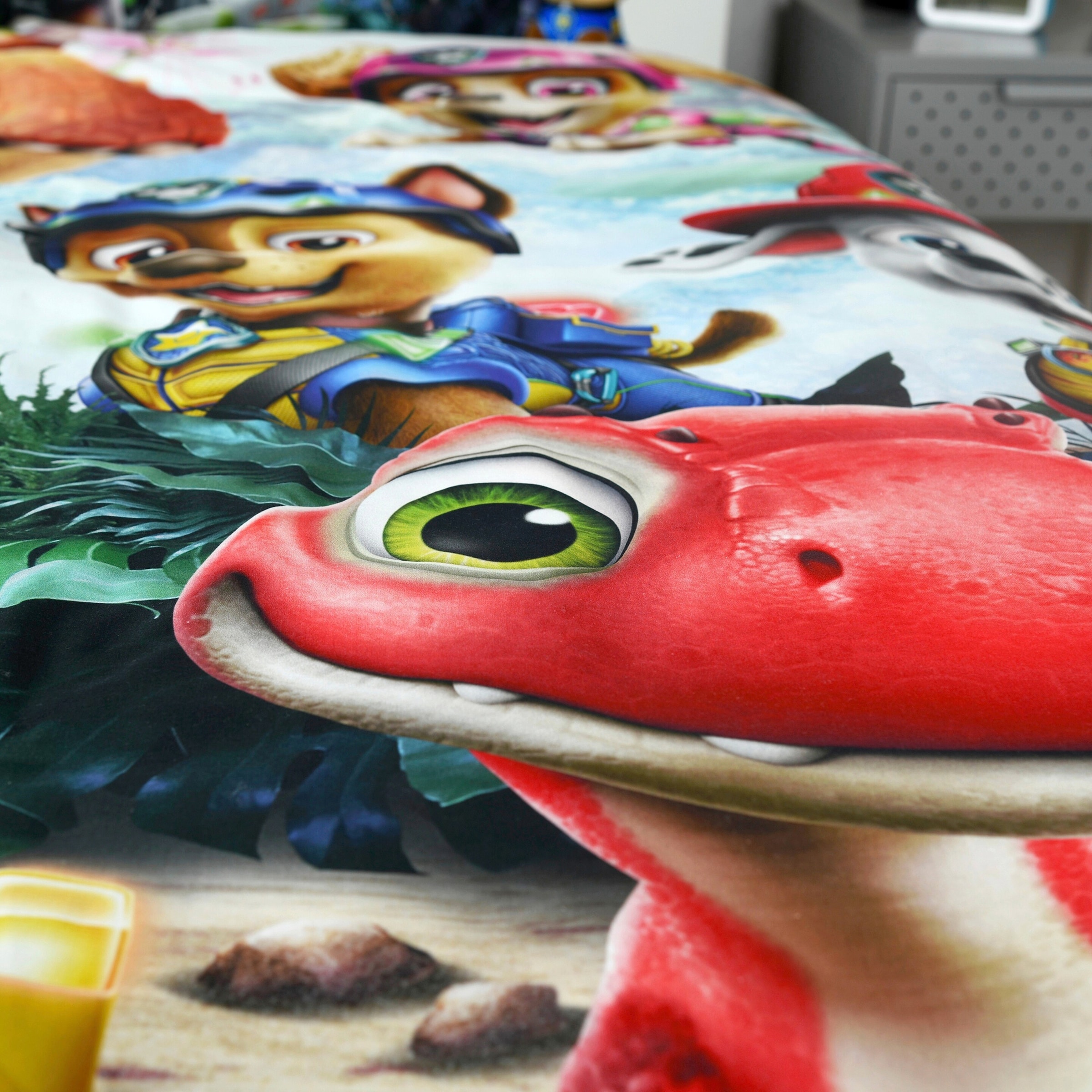 Renforcé Wende-Bettwäsche Paw Patrol Dino Movie 80x80 / 135x200 cm
