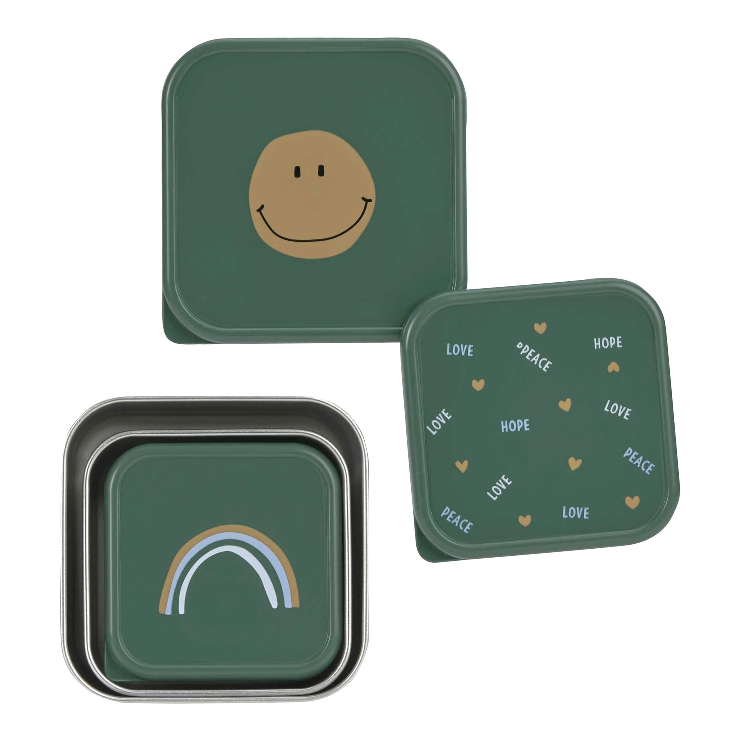 3tlg. Set Edelstahl Snackbox Happy Rascals