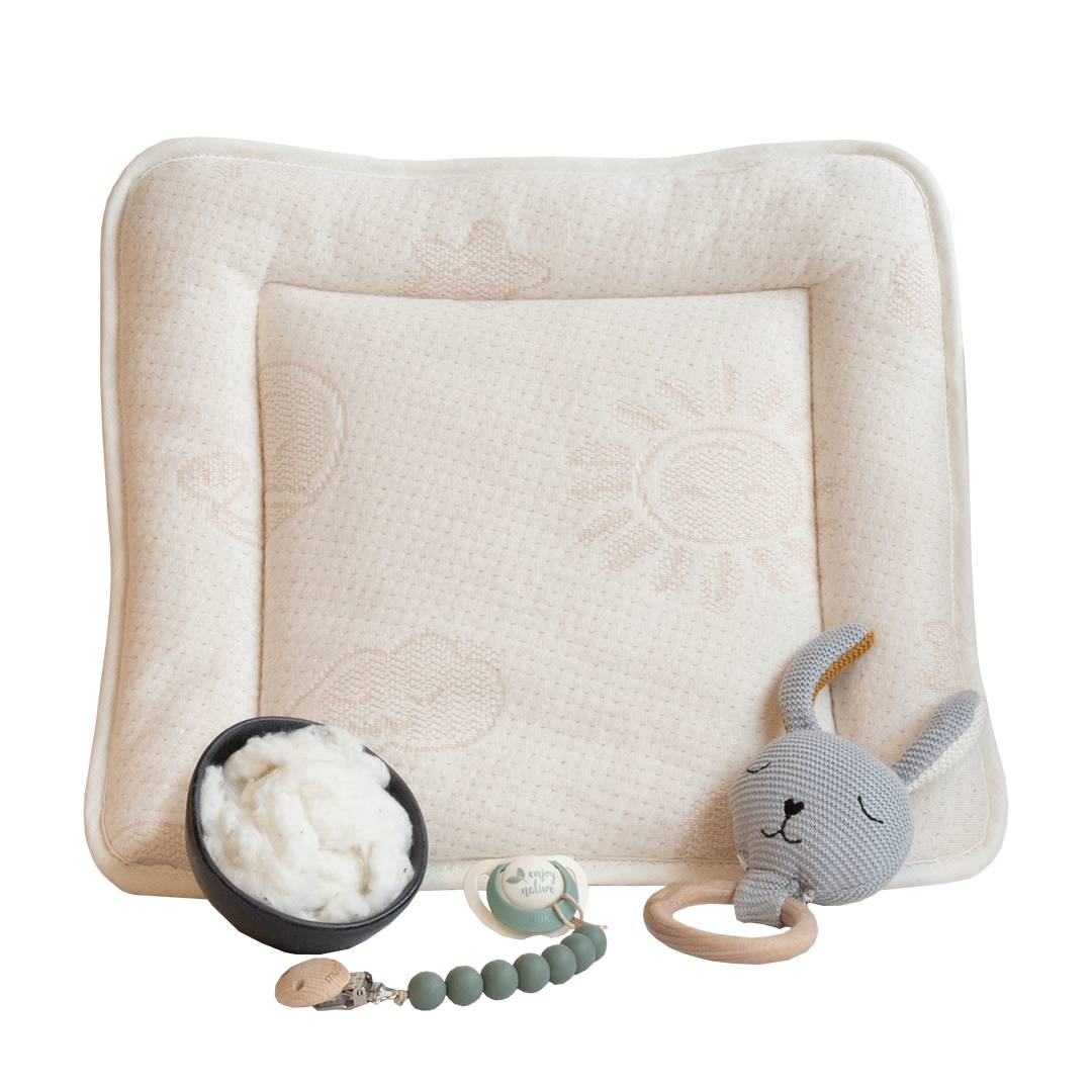 Baumwoll-Babyflachkissen 'Cotona-Vita' | Baby-Kopfkissen | 35x40 cm | 100% ökologisch