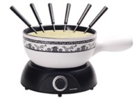 Elektro Käsefondue - Set 8-tlg. Chalet weiss, Ø24cm
