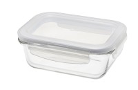 Ofenglas Behälter mit Deckel rechteckig 0.38lt 15x11x5.7cm