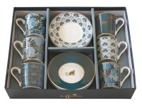 Coffee Mania 6er Espr.-tasse m. Untert. 'Jungle' 100ml