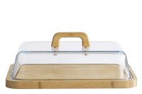 Käsebox mit Glasdeckel inkl. Bambus-Brett 34x25x9.5cm