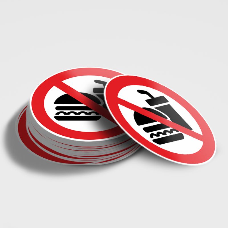 Verboten! Essen & Trinken verboten! Schild - kein Essen & Trinken