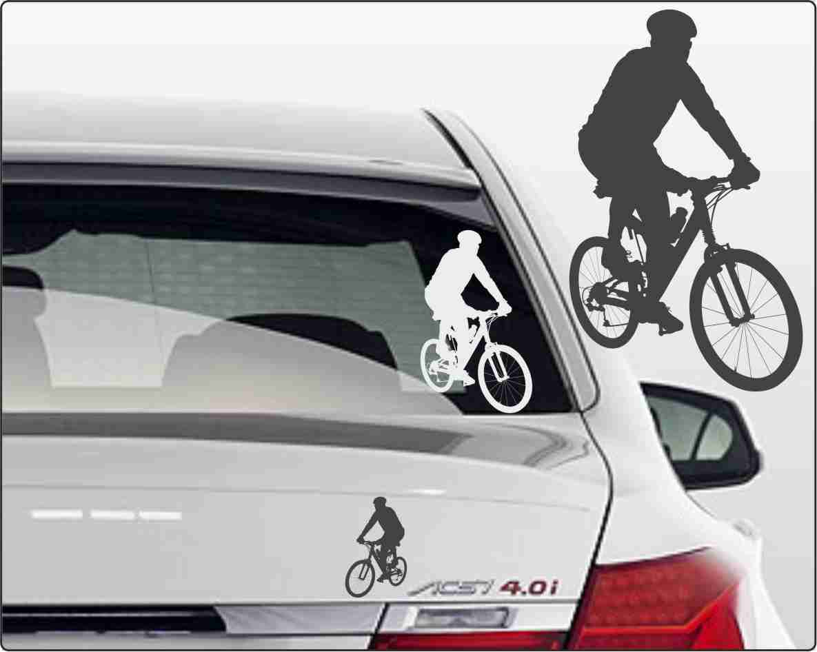 Autoaufkleber Fahrradfahrer