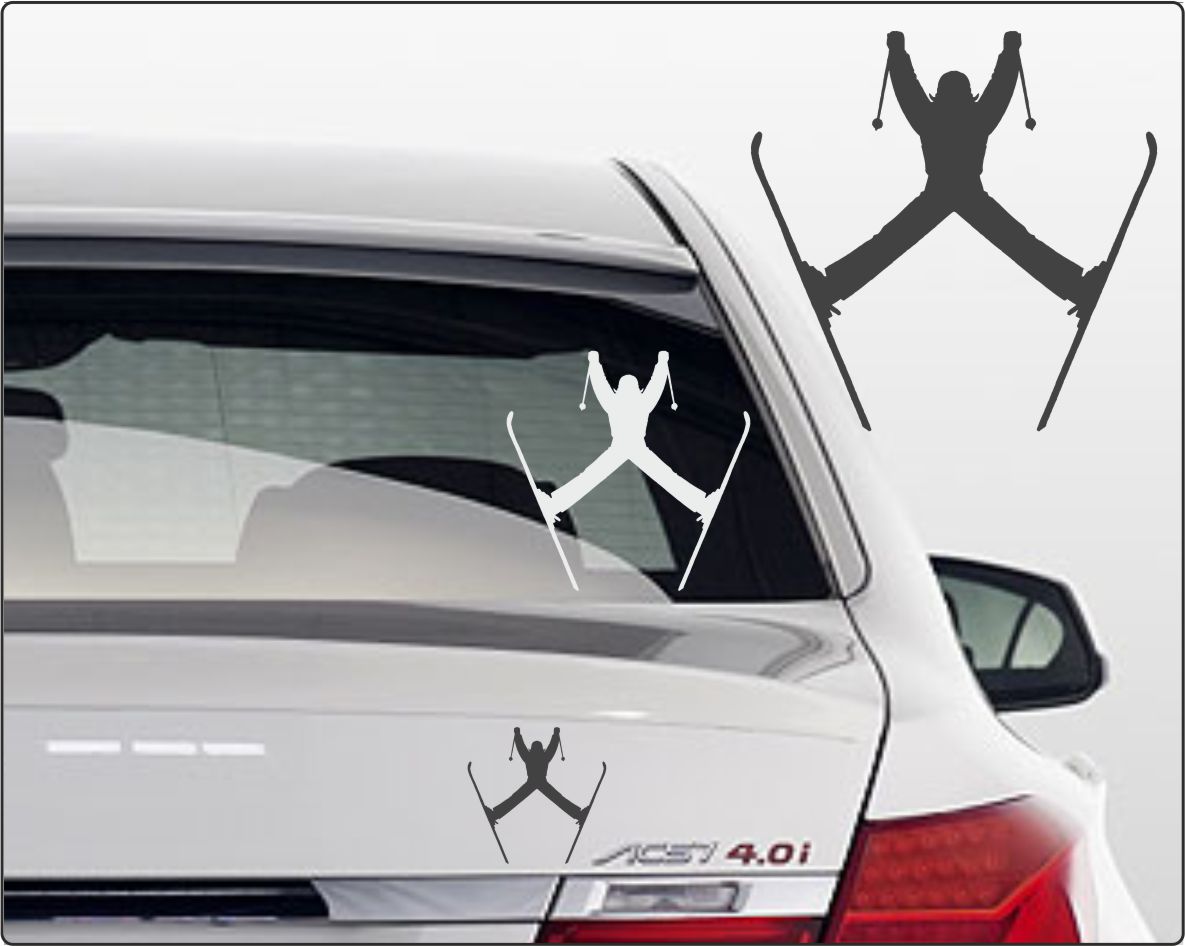 Autoaufkleber Skifahren