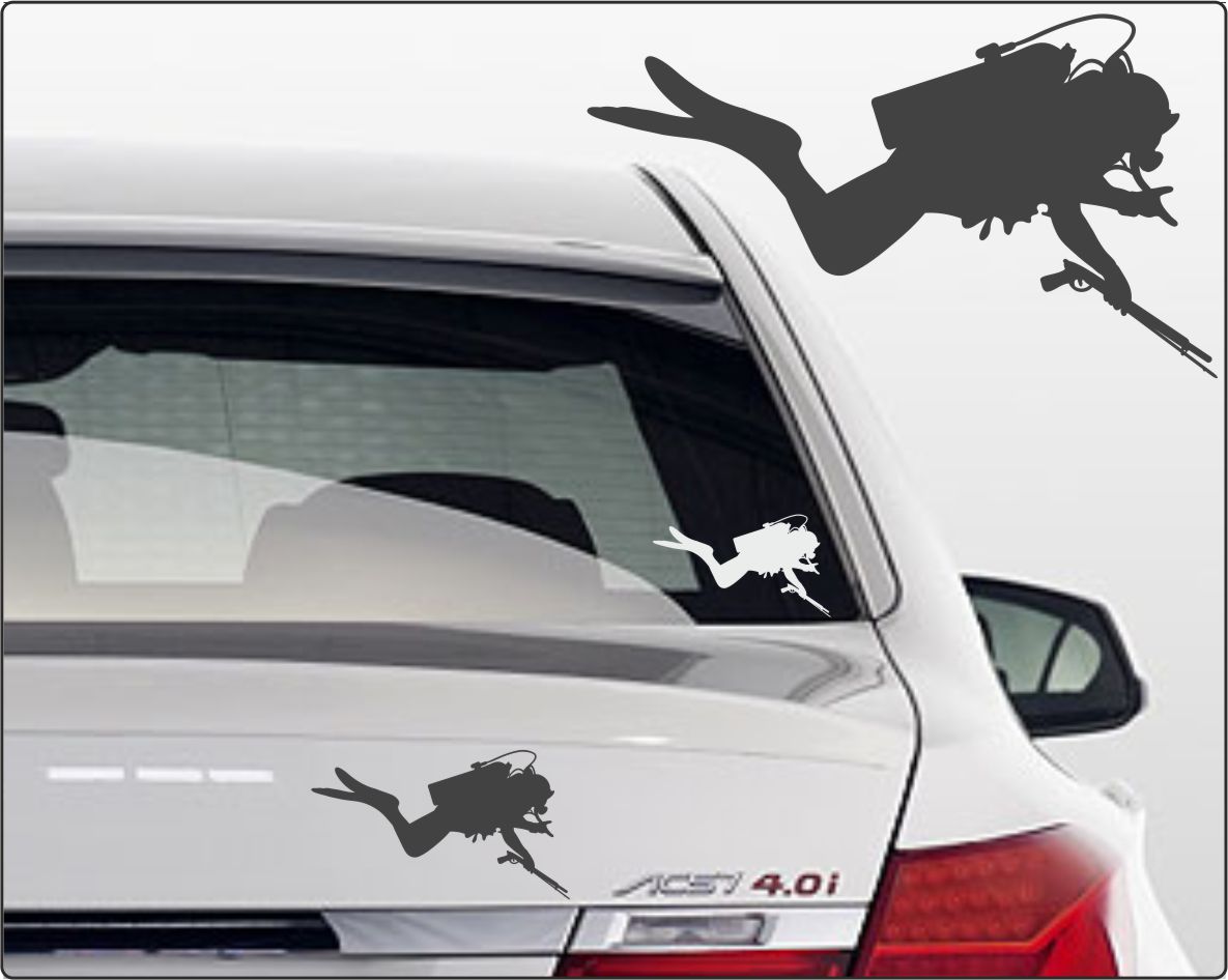Aufkleber Taucher Auto