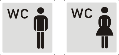 Damen & Herren WC - Aufkleber !!!