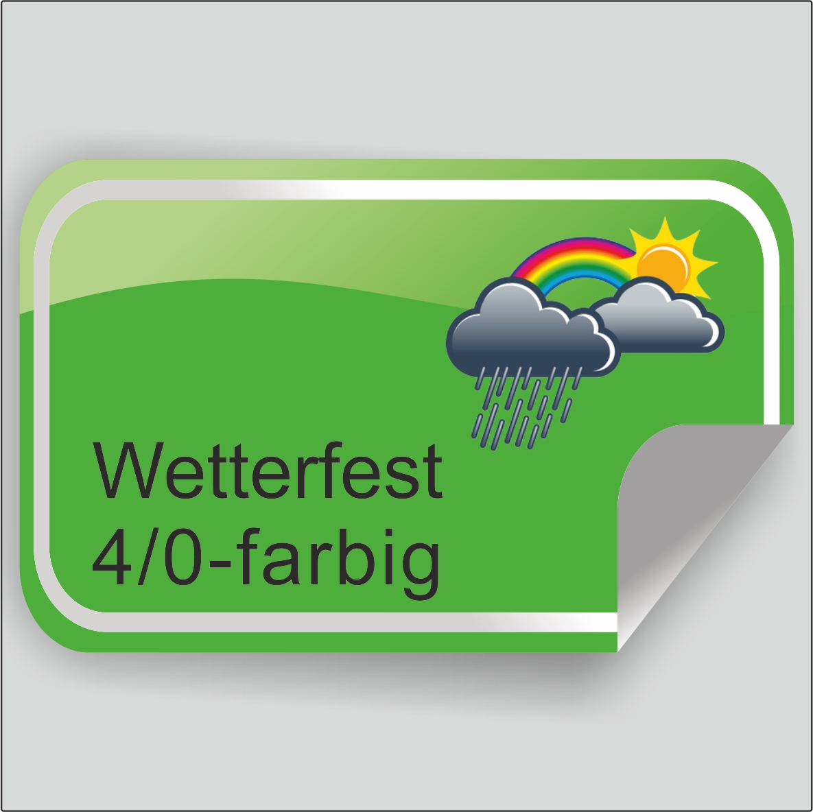 300 Stk. wetterfeste Aufkleber drucken lassen Outdoor DIN A 6 (14,8cm x 10,5 cm) 4/0-farbig
