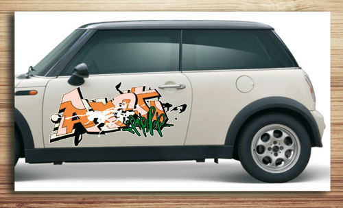 Aufkleber fürs Auto, Autoaufkleber Graffiti Style "HipHop Art"