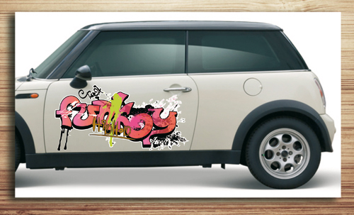 Aufkleber fürs Auto, Autoaufkleber Graffiti Style "fun"