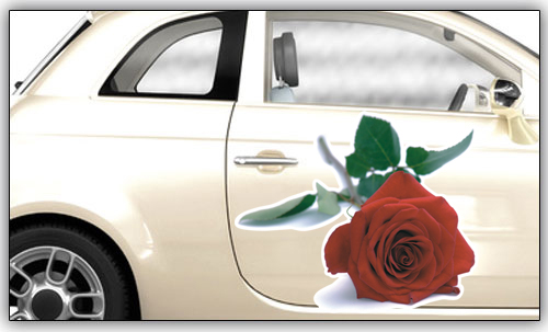 Blumenaufkleber im Druck 'Rosen '