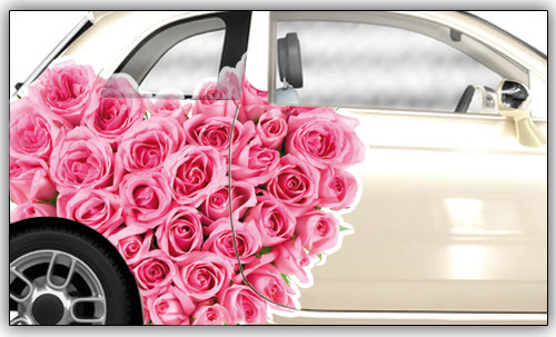 Blumenaufkleber im Druck 'Rosenherz '