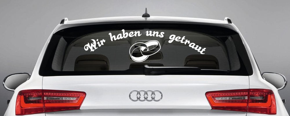Autoaufkleber Hochzeit 'just married' (frisch getraut)